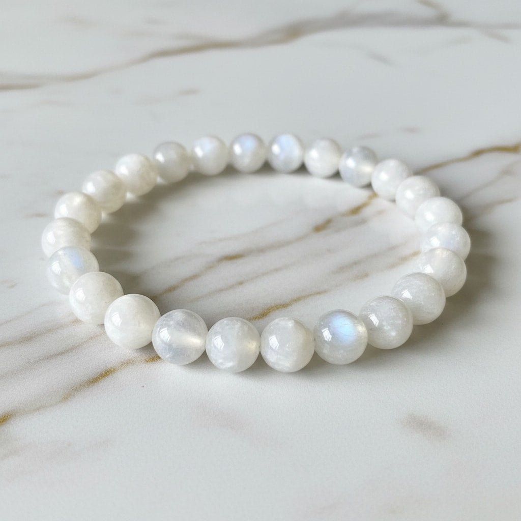 Mondstein Kugelarmband - Magisches Mondlicht CrystalScents