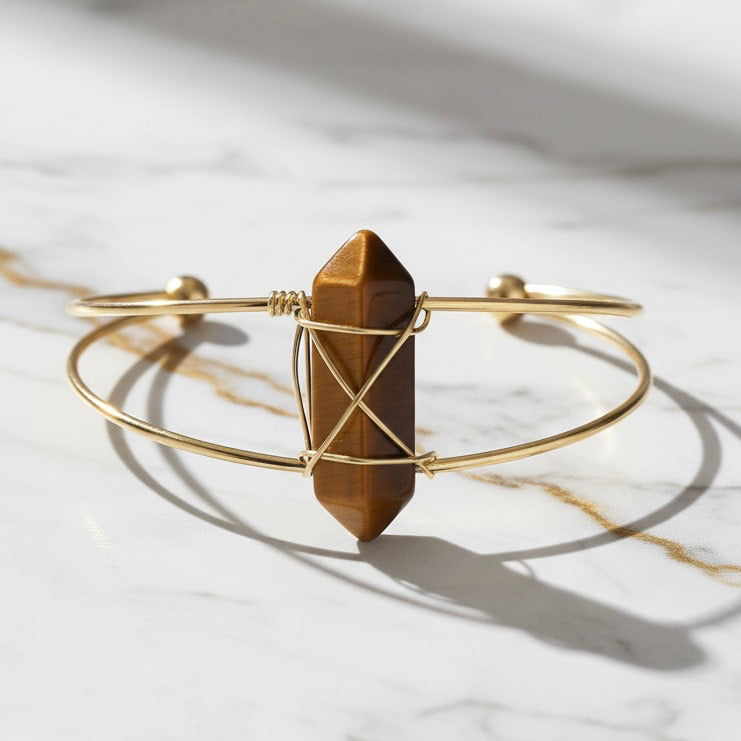 Tigeraugen Armreif – Offenes Design