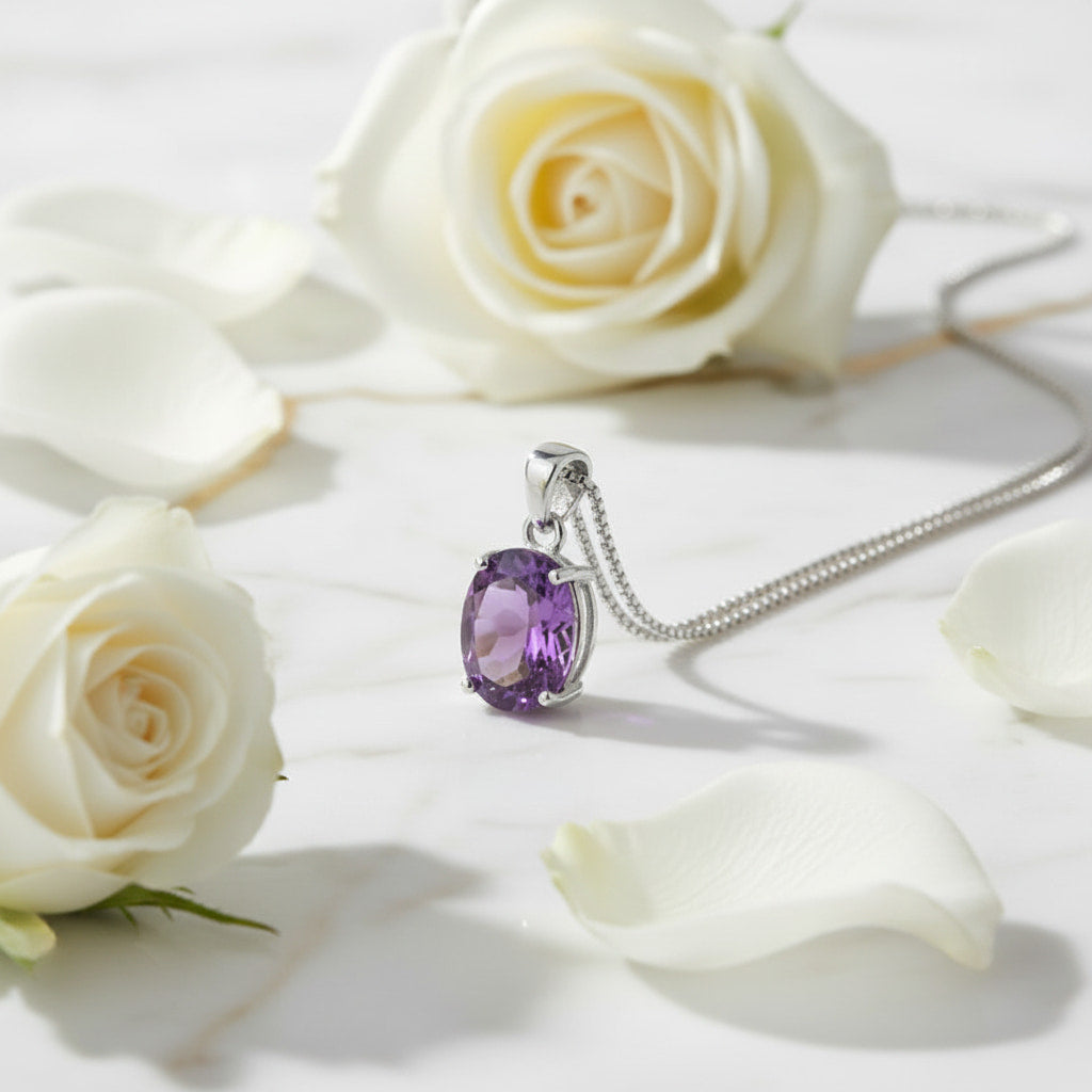 Amethyst Halskette - Ruhe & Erinnerung CrystalScents