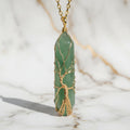Aventurin Halskette - Goldverzierter Doppelender CrystalScents