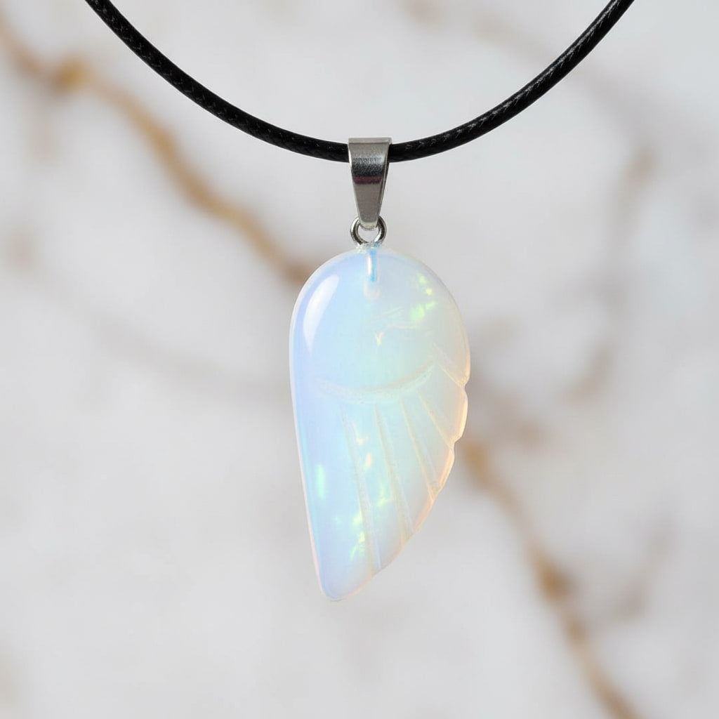 Opalit Halskette - Flügel Anhänger