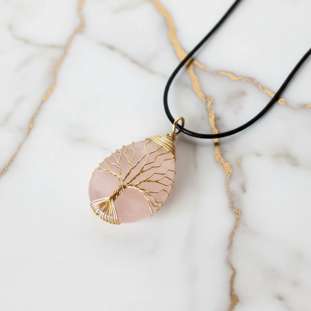 Rosenquarz Halskette – Sanfte Harmonie