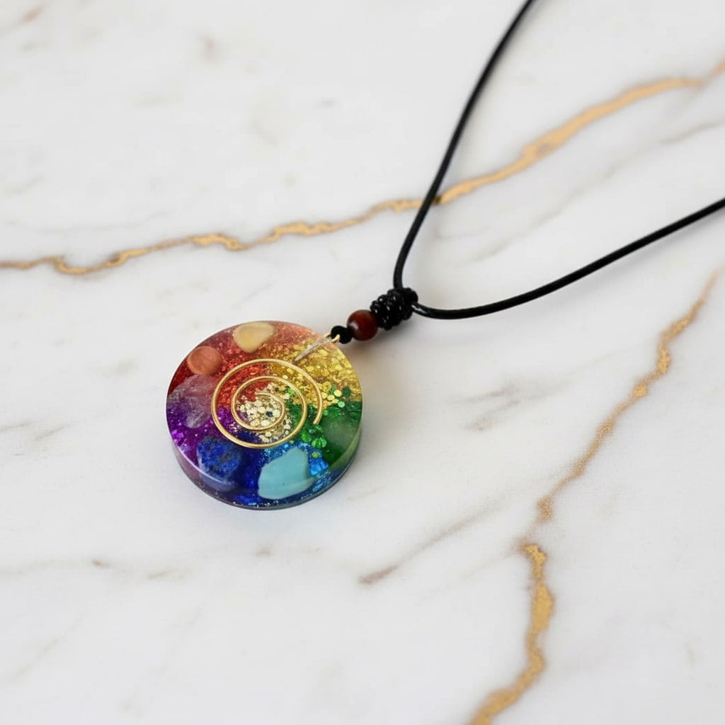 Orgonit Halskette – Regenbogen Anhänger CrystalScents