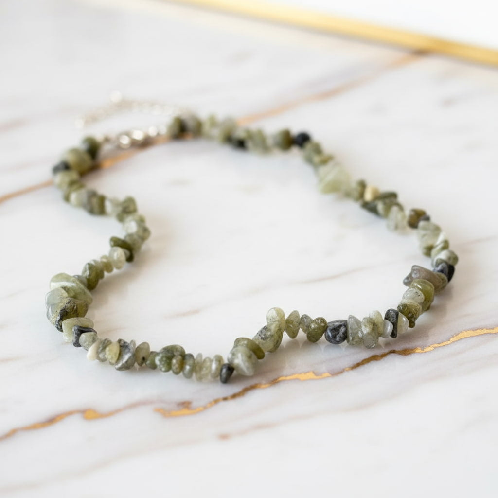 Moosachat Splitter Halskette – Natürliches Schmuckstück