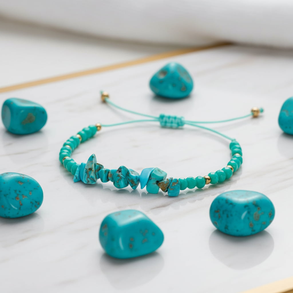 Türkis Schutzarmband – Natürliche Kraftquelle CrystalScents