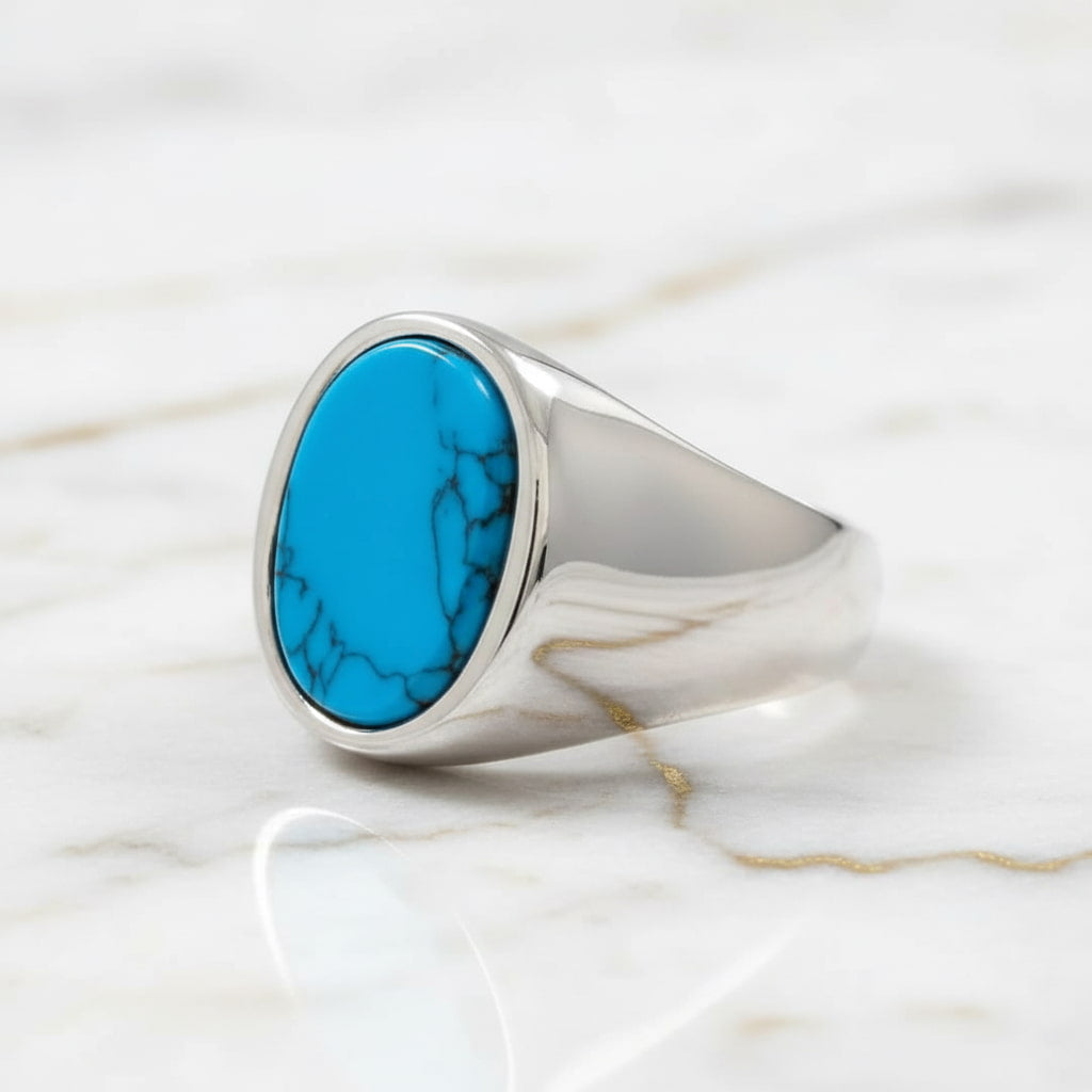 Türkis Ring Silber - ovaler Kristall CrystalScents