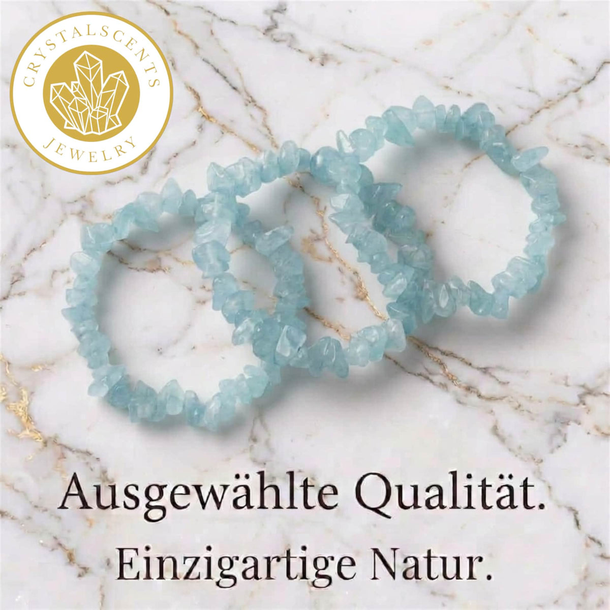 Aquamarin Splitterarmband – Klarheit & Stärke