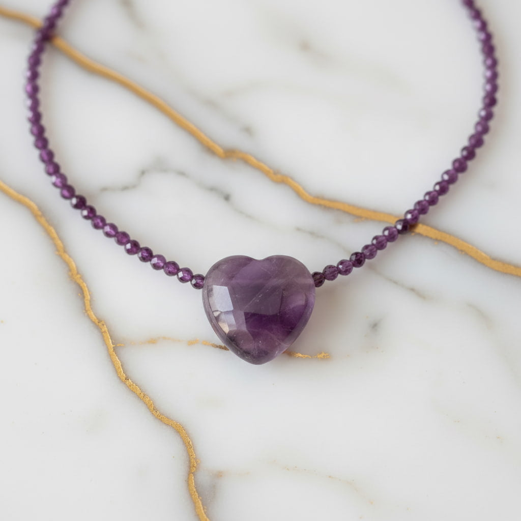 Amethyst Herz Halskette – Inspiration, Liebe & Harmonie CrystalScents