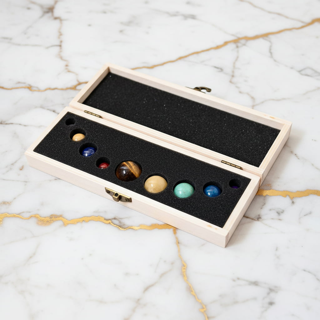 Kristall Set „Die neun Planeten“ - Schatulle für Entdecker CrystalScents
