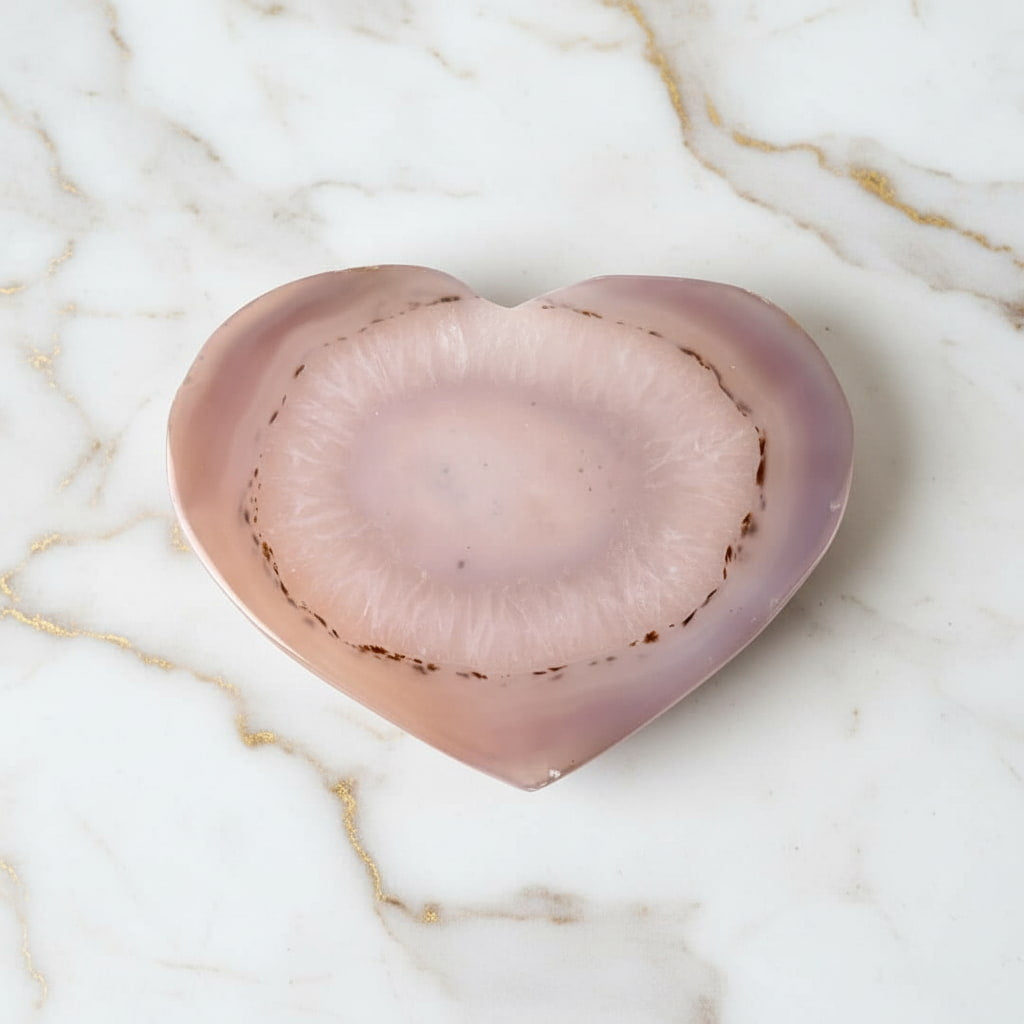 Achat Herz Rosa – Glücksbringer mit funkelnder Druse CrystalScents