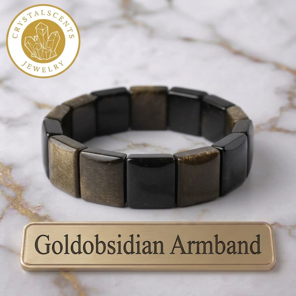 Gold Obsidian – Breites Armband mit magischem Schimmer