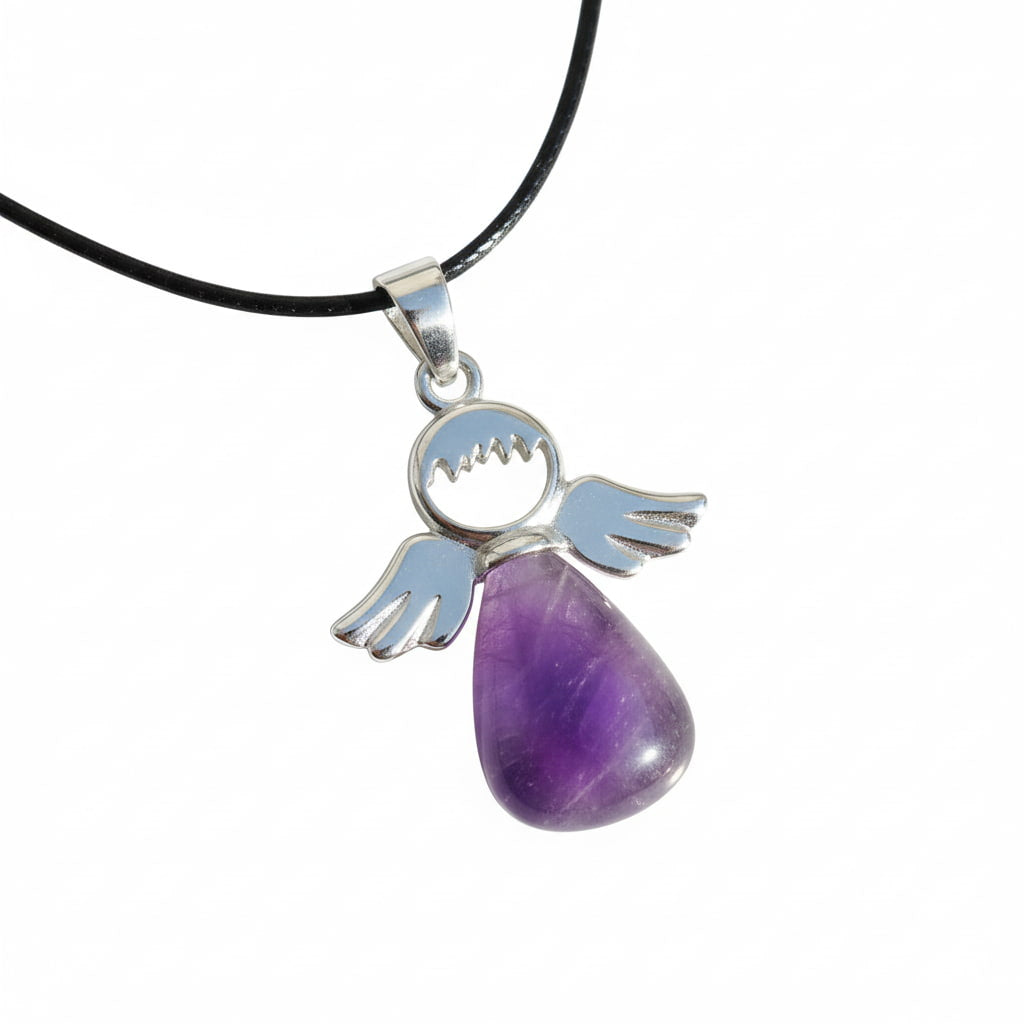Amethyst Halskette – Engel Anhänger für Schutz & Harmonie CrystalScents