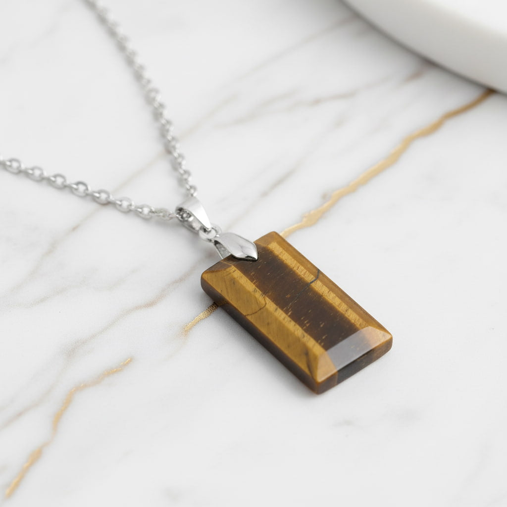 Tigerauge Halskette - Geschliffener Anhänger JETZT sichern CrystalScents