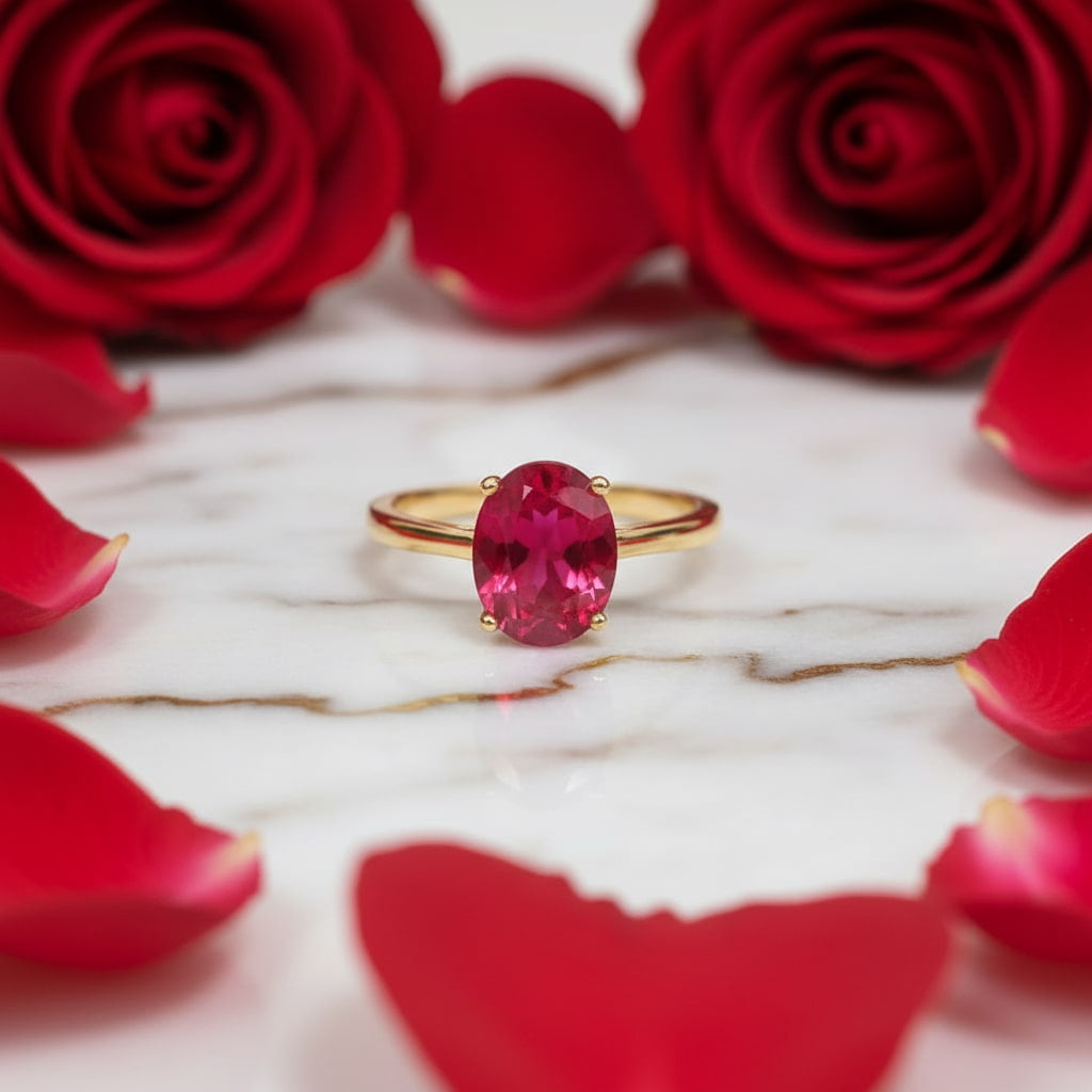 Rubin Ring in Gold – Zeitlose Leuchtkraft in kräftigem Rot CrystalScents