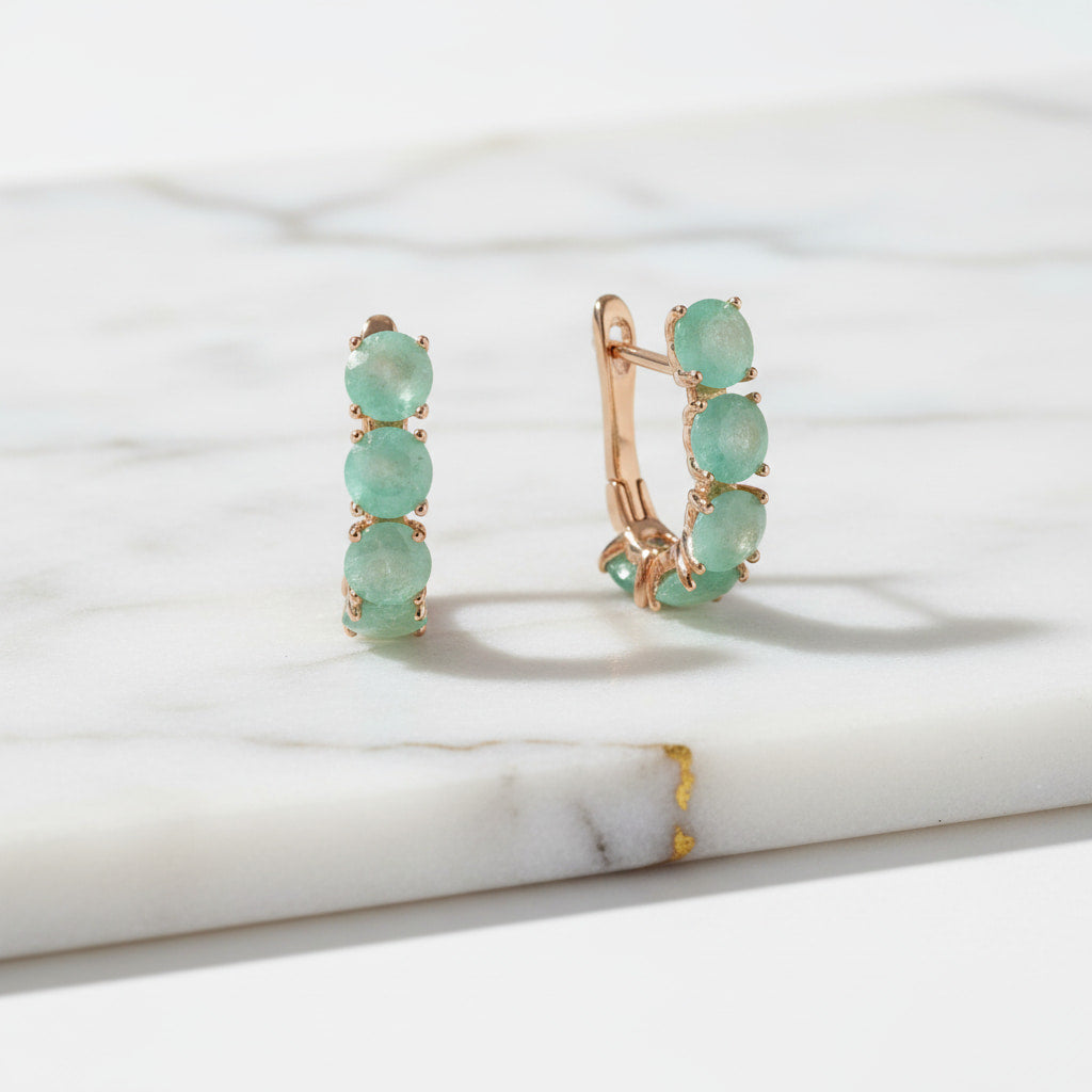 Ohrringe – Gold mit grünen Akzenten CrystalScents