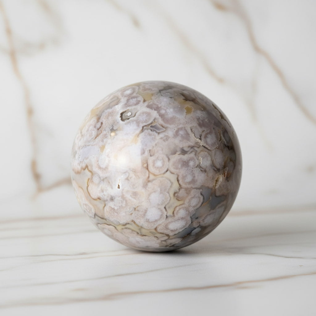 Kirschblüten Achat Kugel – Frühlingszauber