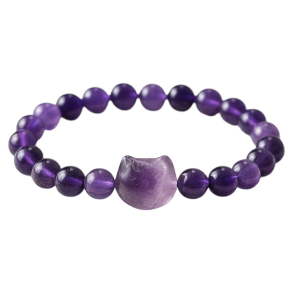 Amethyst Kugelarmband – Katzenliebe & Harmonie CrystalScents