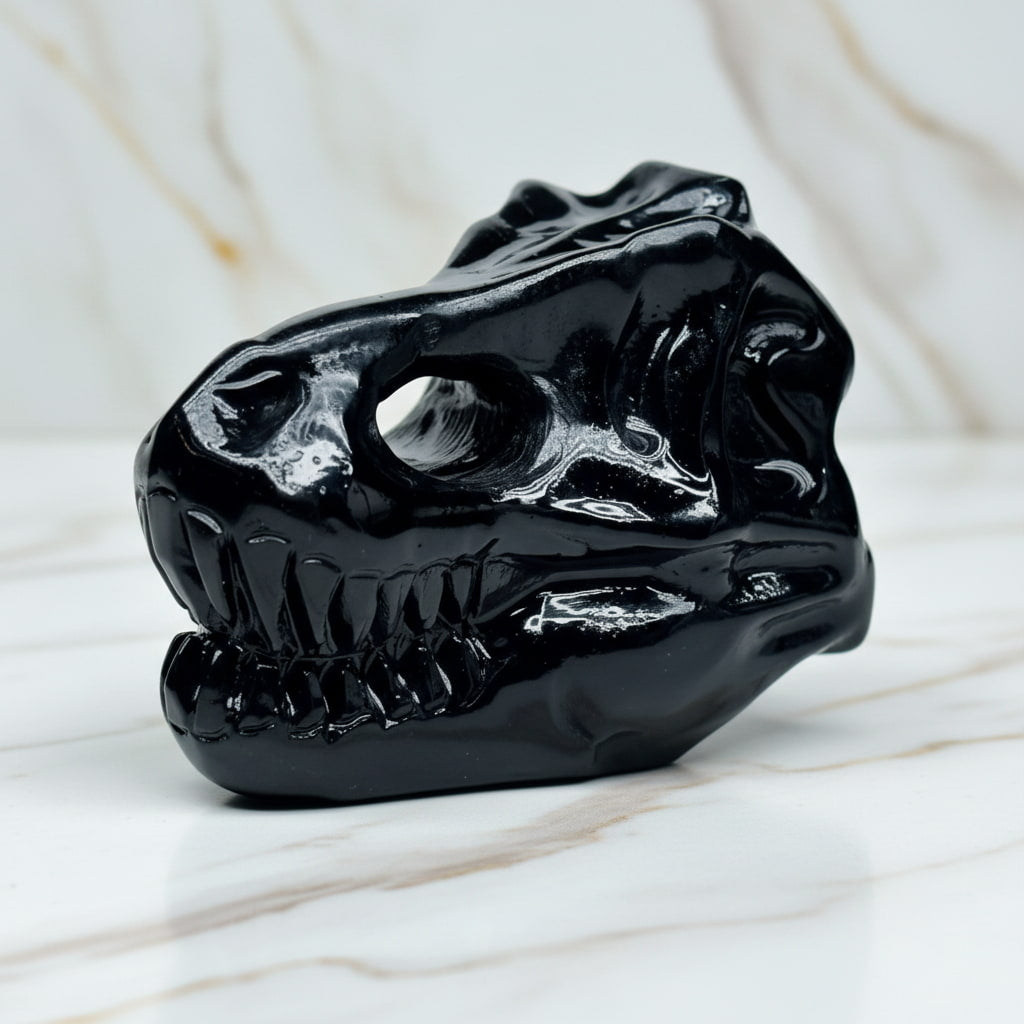 Obsidian T-Rex – Ausdrucksstarkes Kristallobjekt CrystalScents