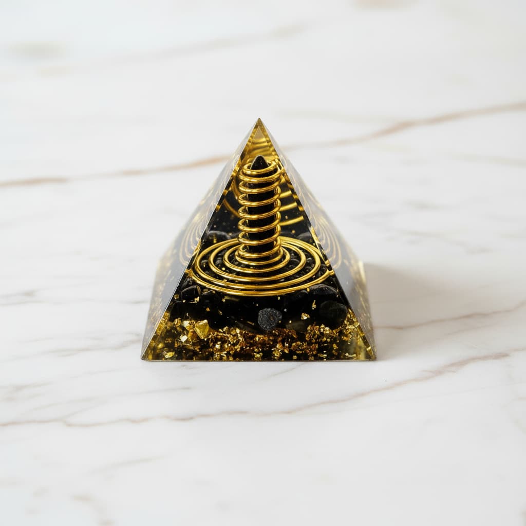 Orgonit Pyramide Obsidian - Schutz & Stärke