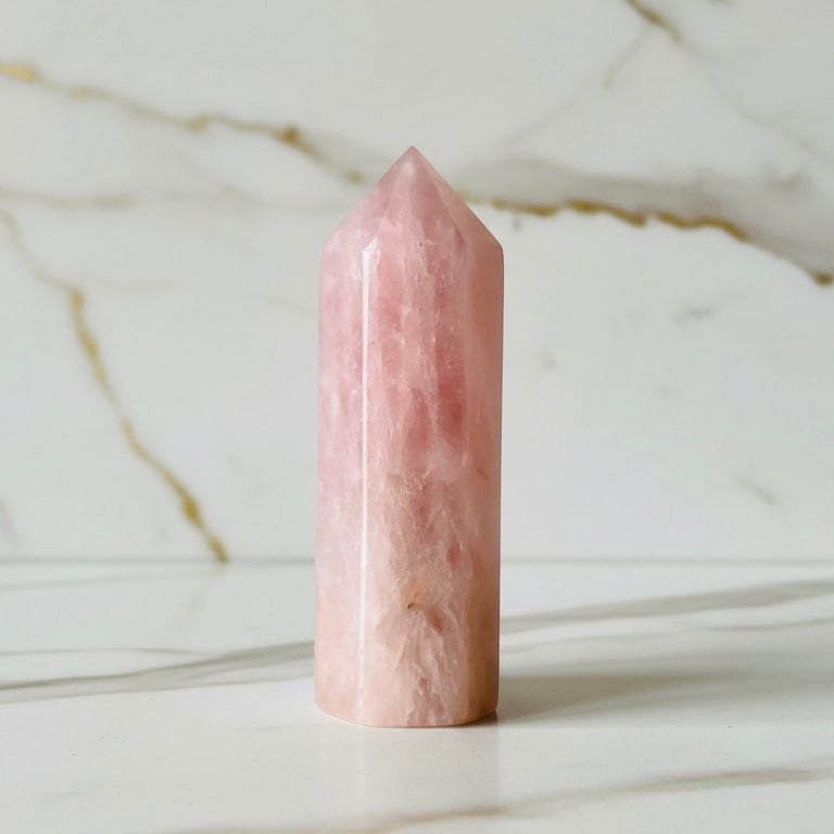 Rosenquarz Obelisk Mini – Herzenergie & Sanftmut