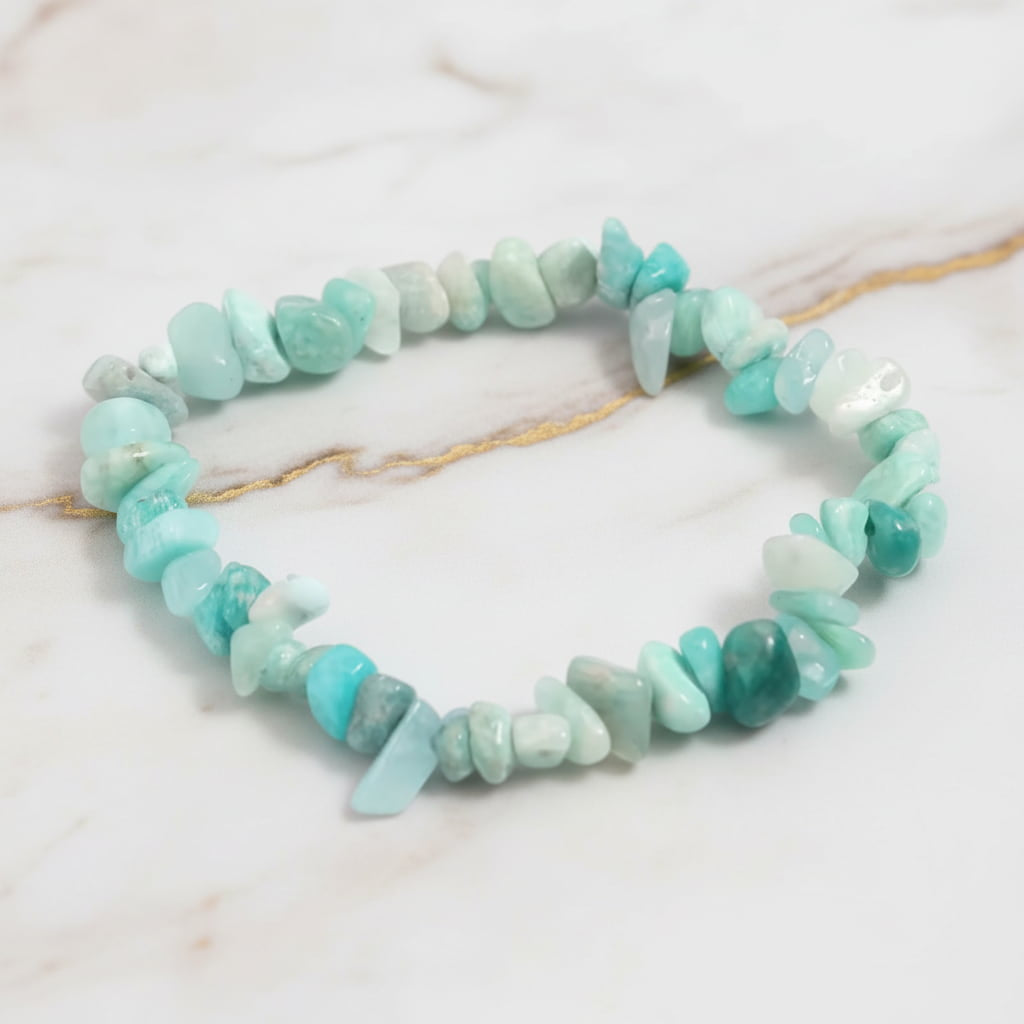 Amazonit Splitterarmband – Klarheit & Stärke