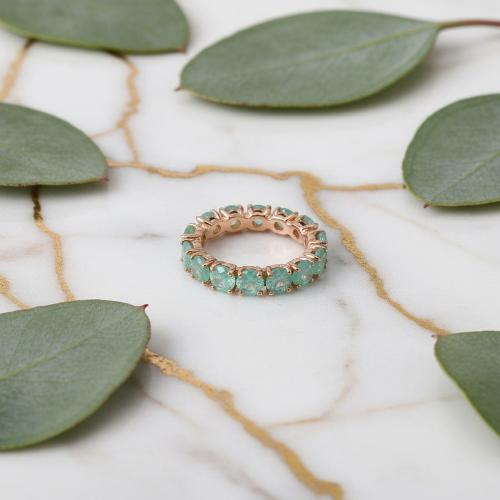 Ring - Funkelnder grüner Bandring CrystalScents