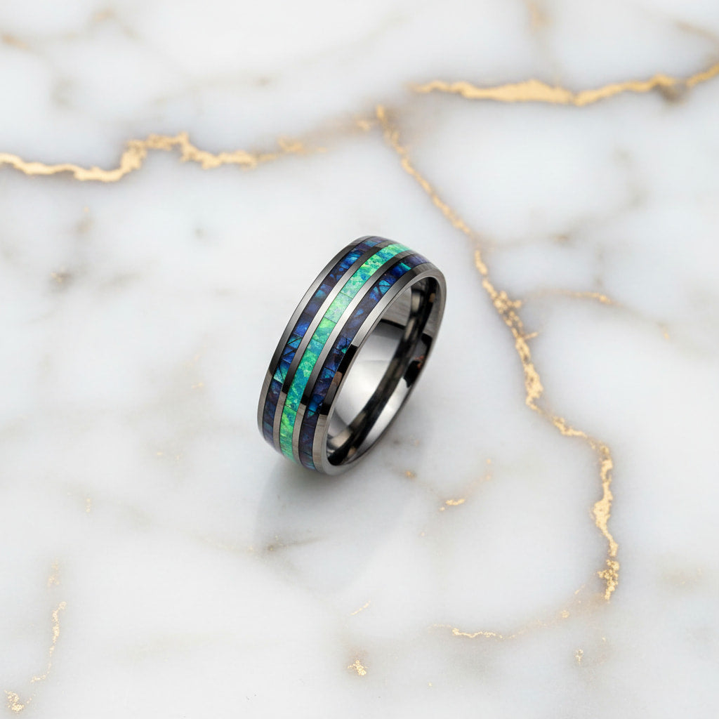 Ring mit Dunkelblau & Türkis - Farbakzent zum Tragen CrystalScents