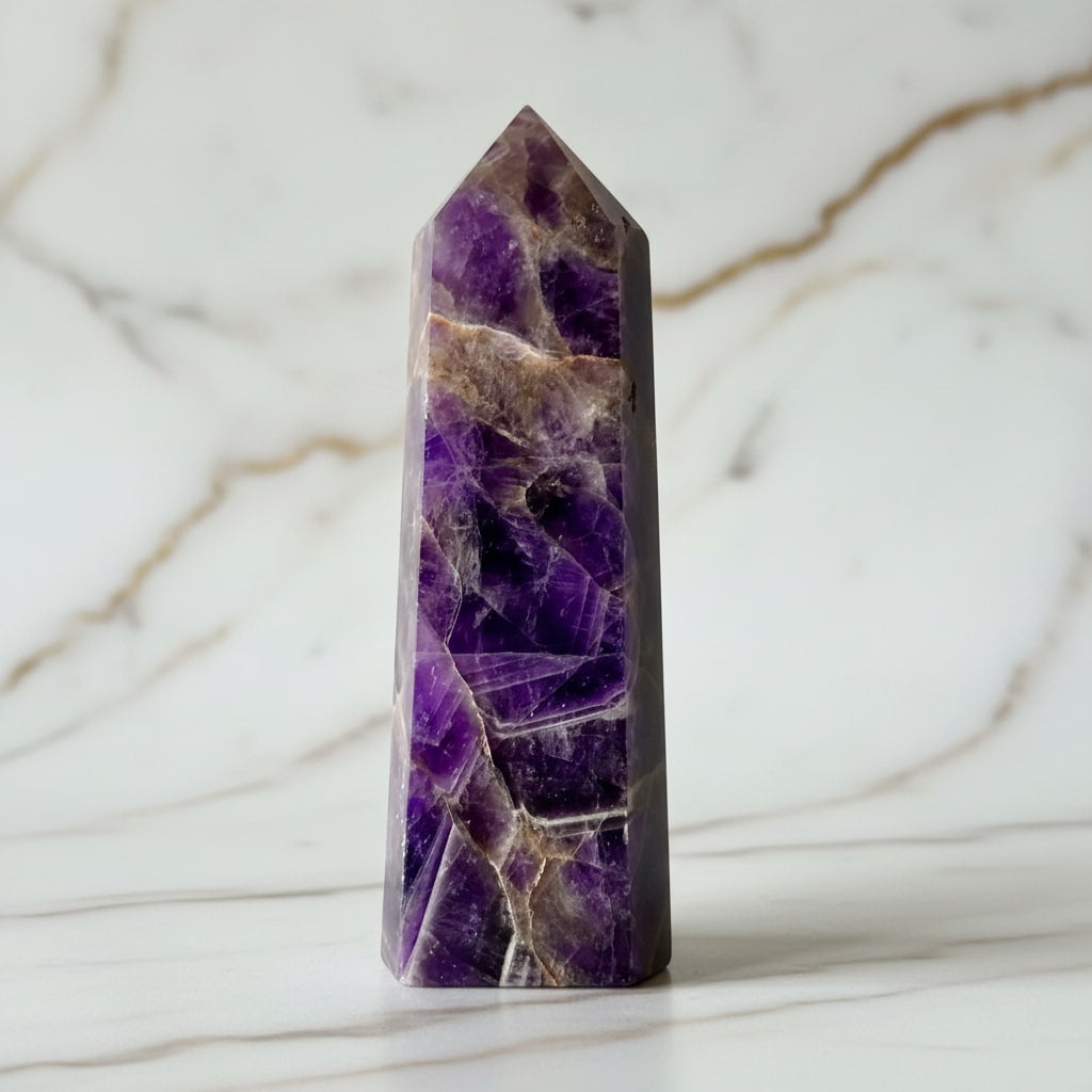 Amethyst Obelisk 17,5 cm – Kristall Obelisk Dekoration CrystalScents