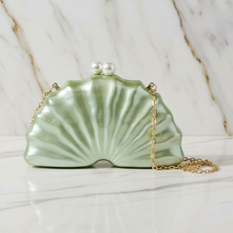 Clutch – Perlmutt-Handtasche in edlem Grün CrystalScents