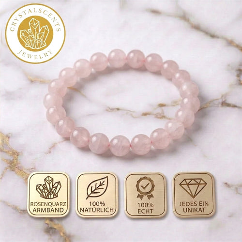 Rosenquarz Kugelarmband – Herzöffnung & Harmonie