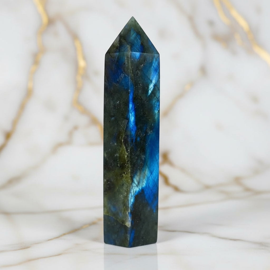 Labradorit Obelisk – Schutz & Selbstvertrauen