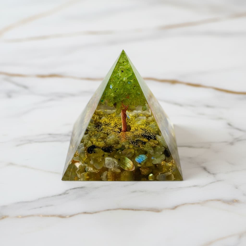 Orgonit Pyramide Labradorit - Baum der Inspiration CrystalScents