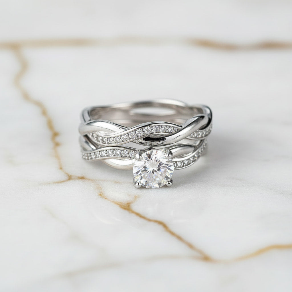 Ring - Silberner 2-teiliger Stacking-Ring CrystalScents