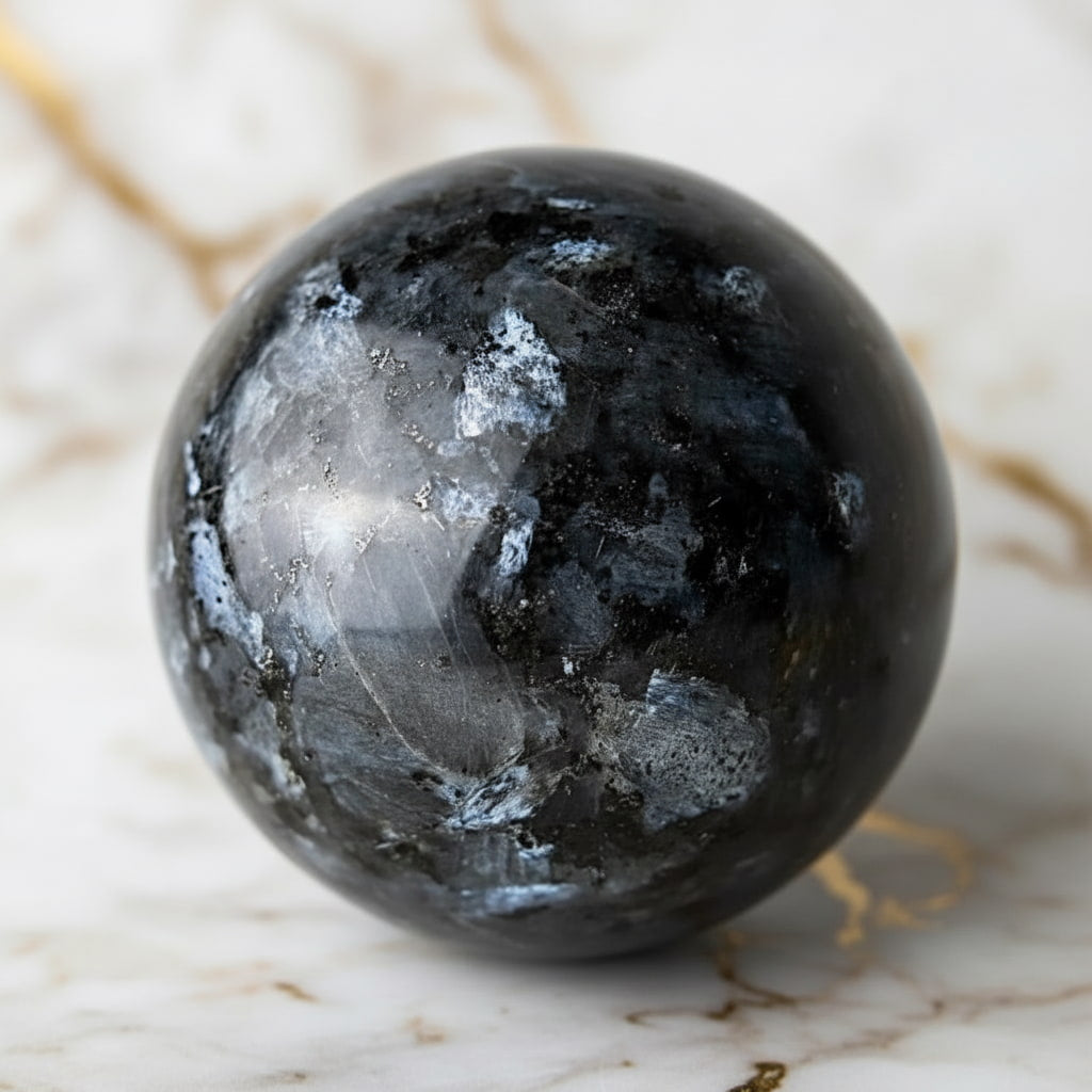 Larvikit Kugel – Schimmernde Reflexe CrystalScents