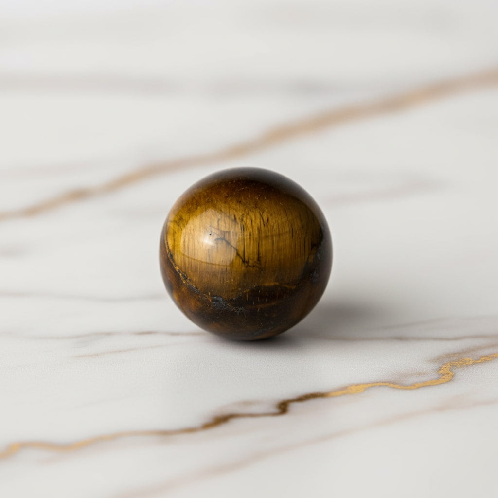 Tigerauge Kugel Mini - Warmer Schutzstein