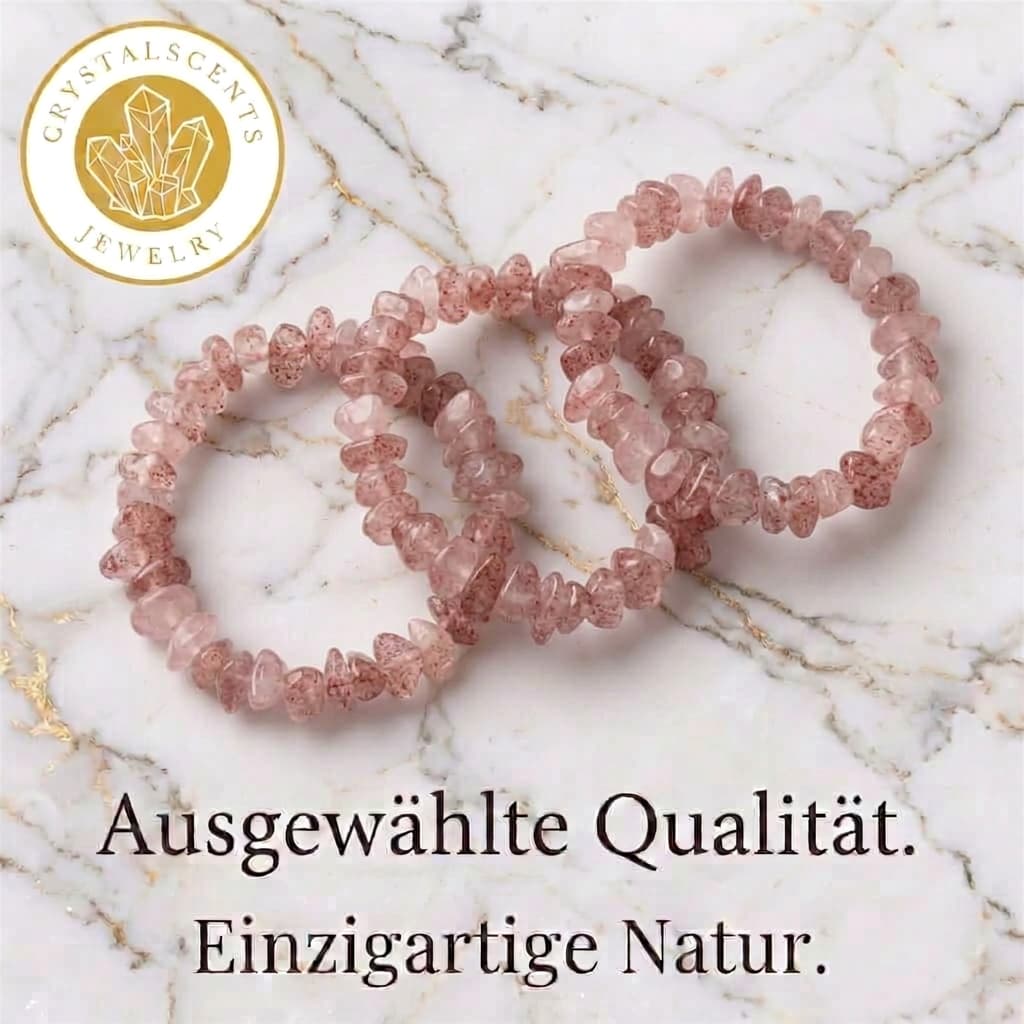 Erdbeerquarz Splitterarmband - Freude & Leichtigkeit