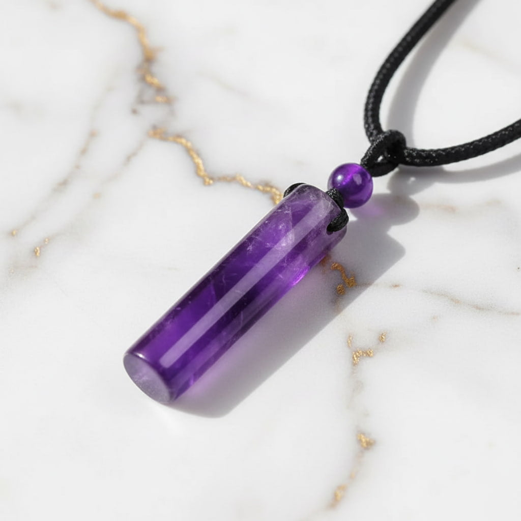 Amethyst Halskette – Stab Anhänger für Harmonie & Fokus CrystalScents