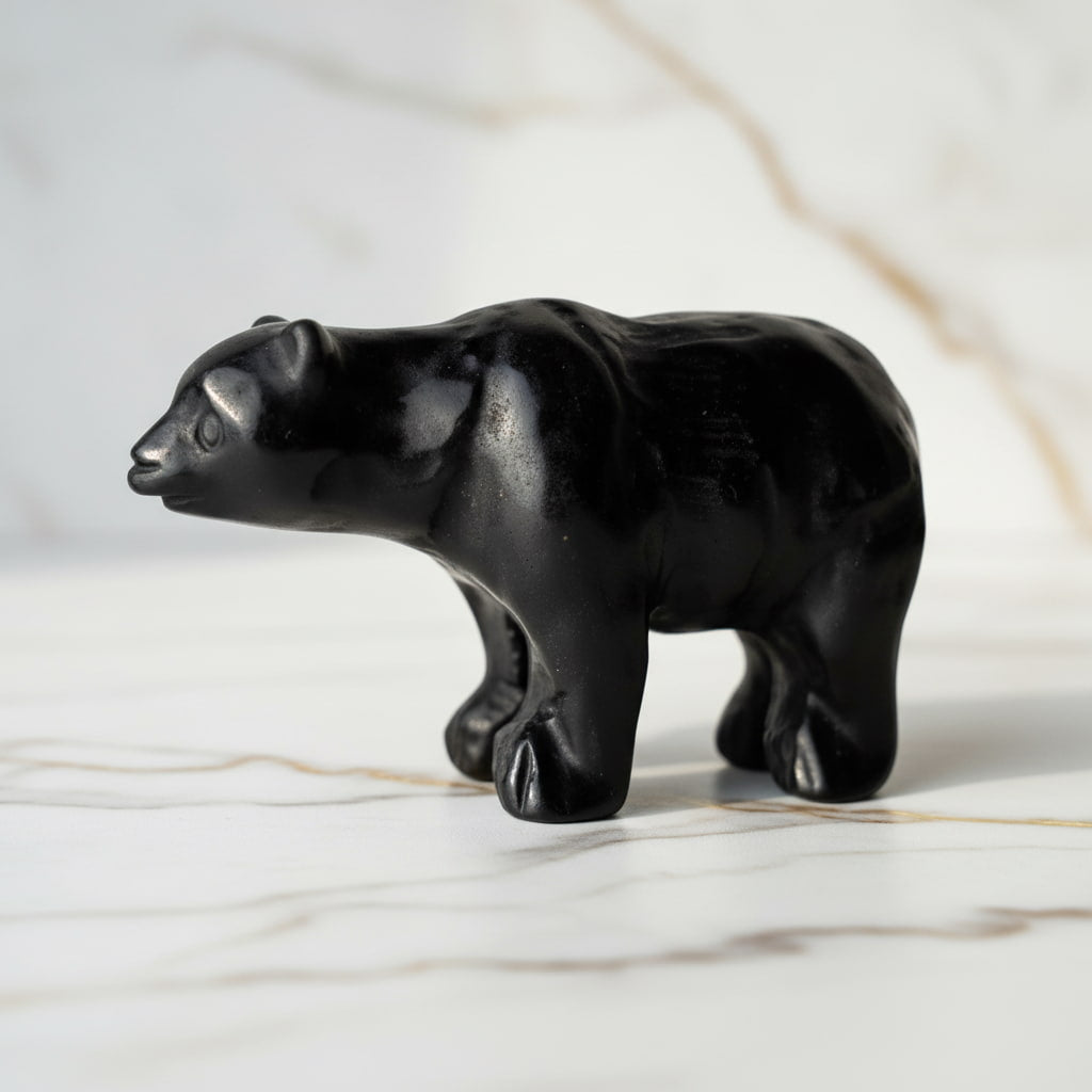Obsidian Bärenfigur – Stilvolles Kristallobjekt CrystalScents