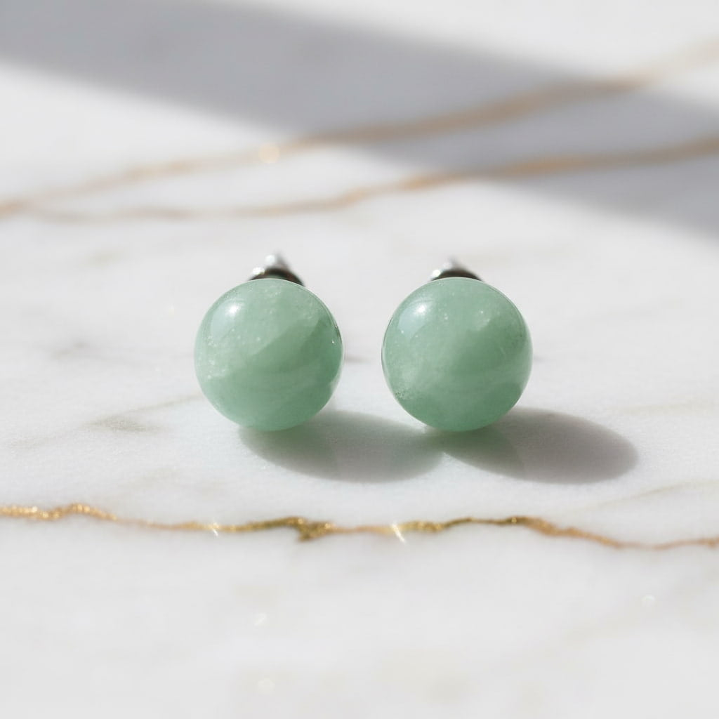 Aventurin Ohrstecker - Kristall Kugel