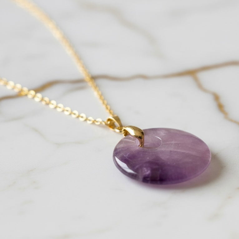Amethyst Halskette - Rundes Design CrystalScents