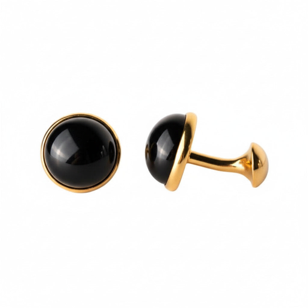 Obsidian Manschettenknöpfe - Kraft & Schutz CrystalScents