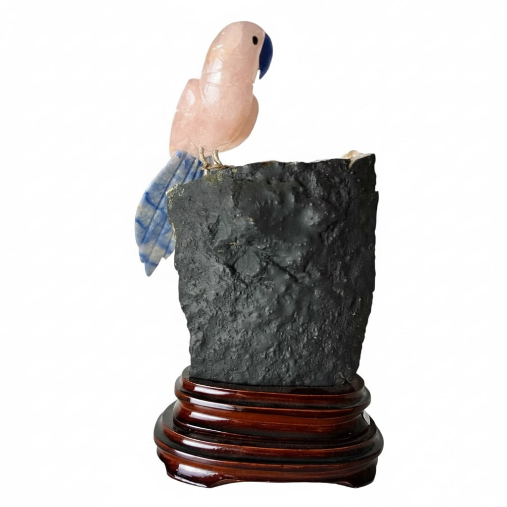 Citrin Druse mit Rosenquarz Vogel CrystalScents