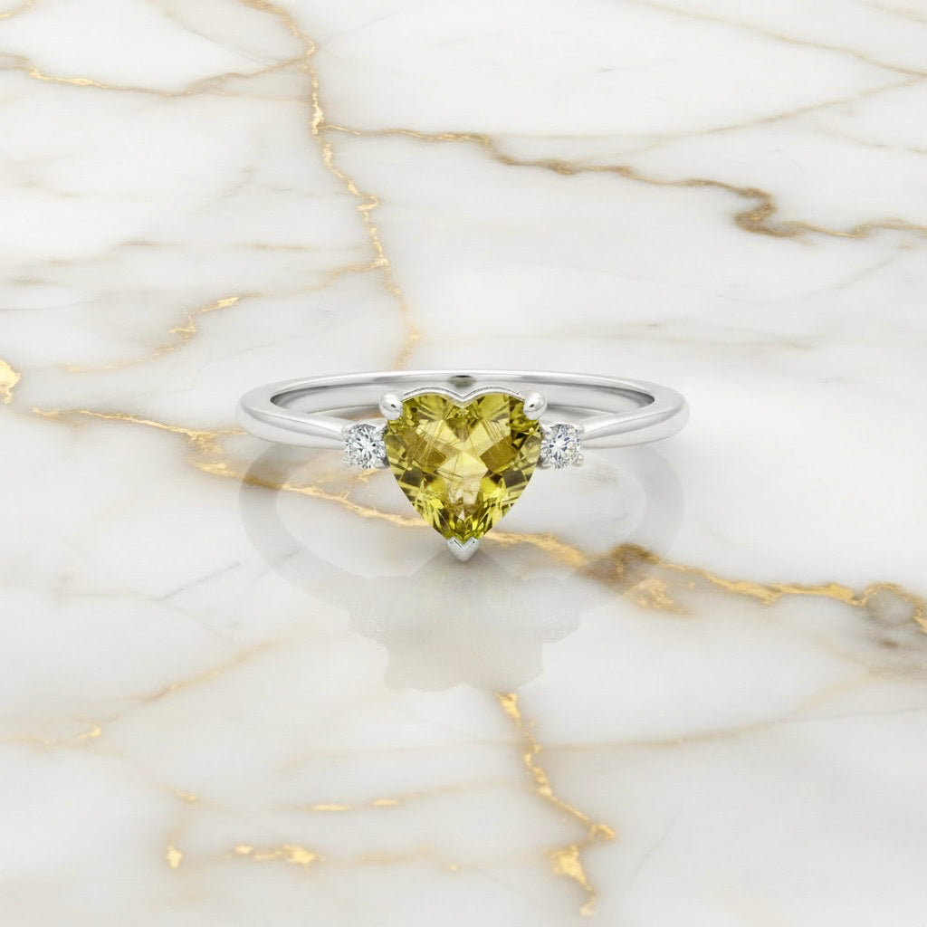 Citrin Ring - Strahlendes Herz