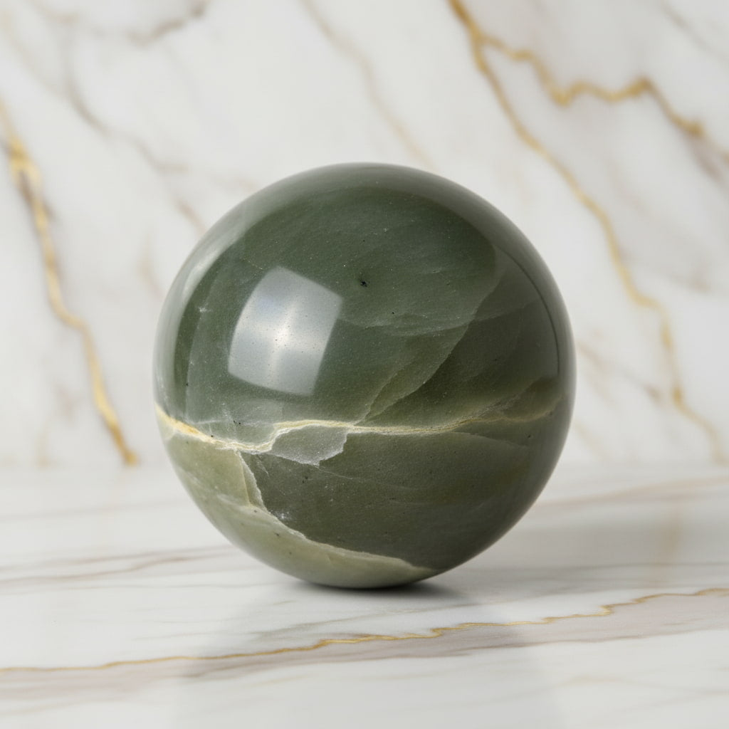 Grüne Mondstein Kugel - Harmonie & Ausgeglichenheit CrystalScents