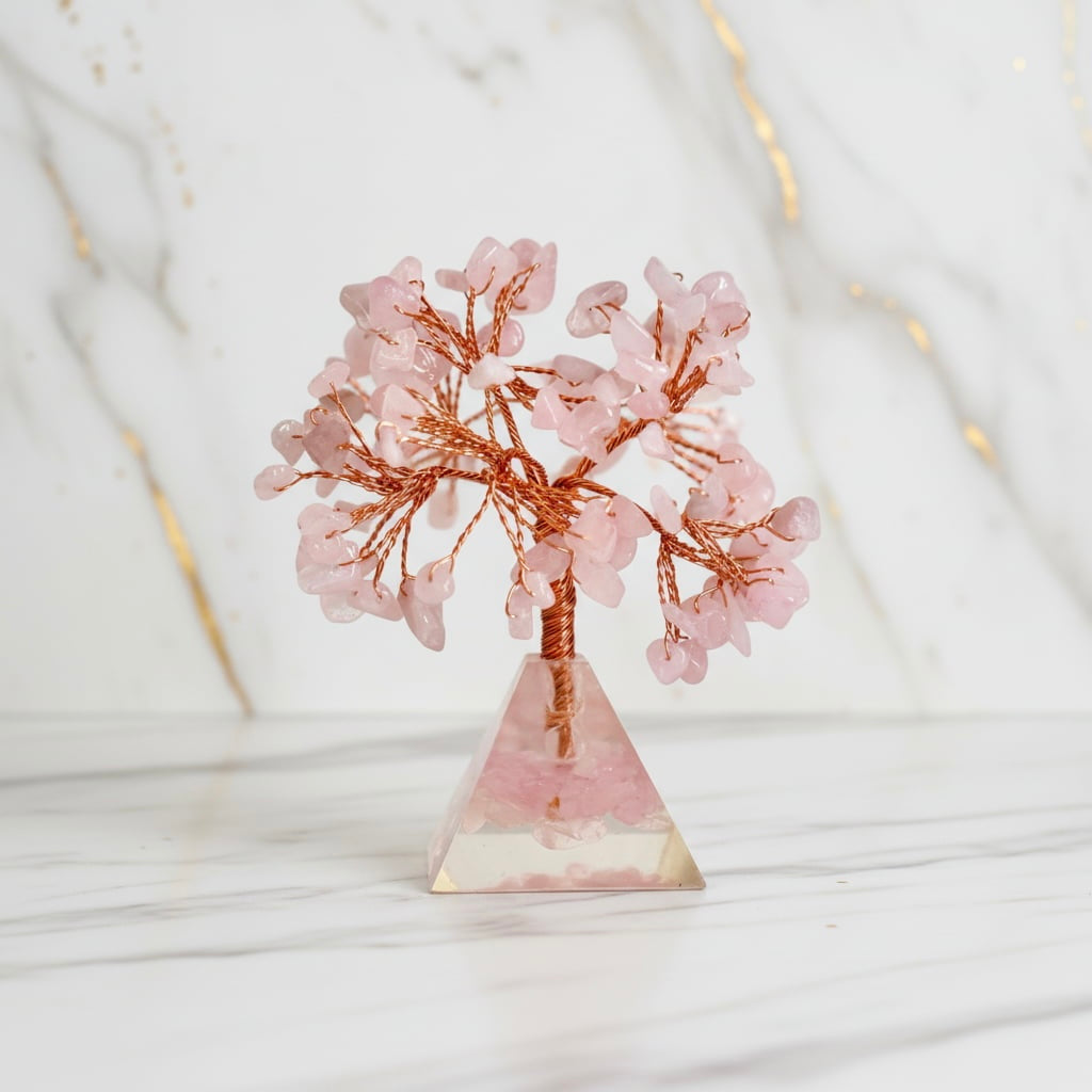 Rosenquarz Baum - Orgonit Pyramide