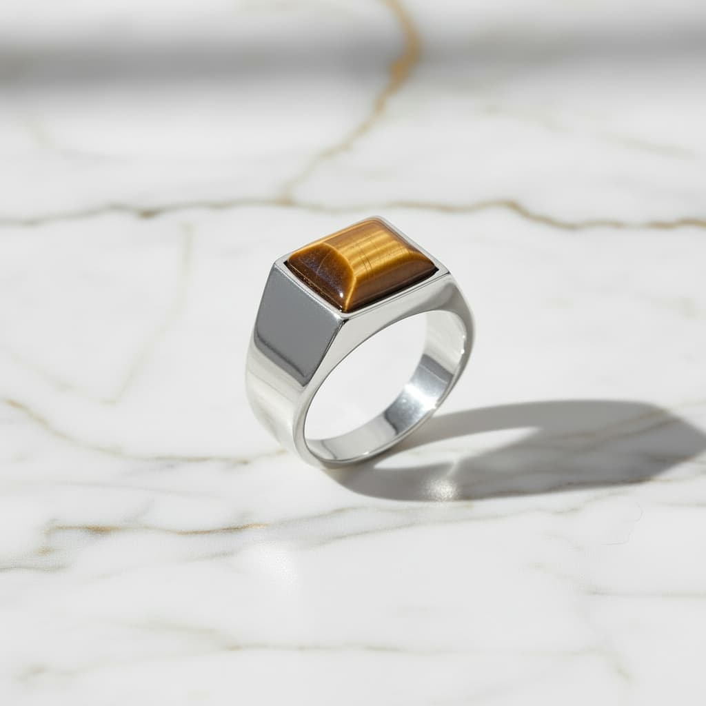 Tigerauge Ring Silber – Stil & Stärke CrystalScents