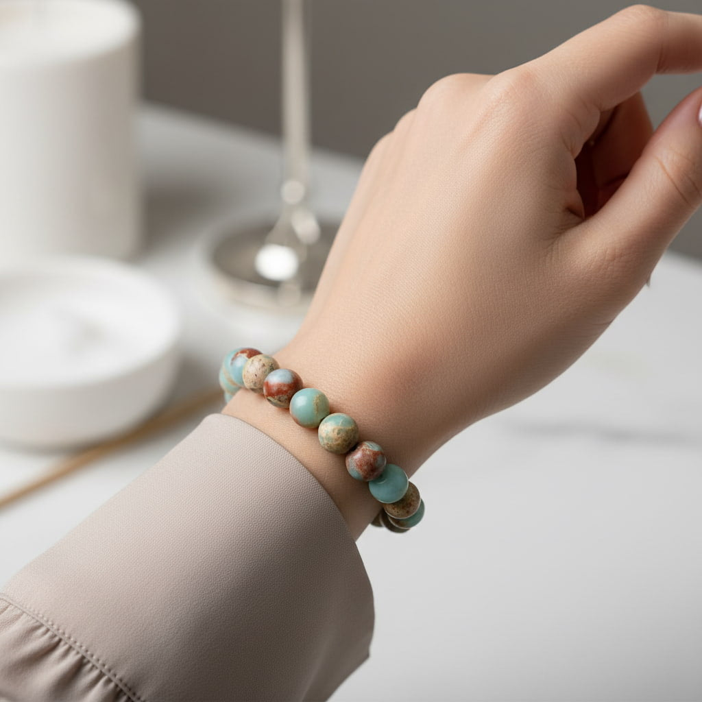 Kaiserstein Kugelarmband – Kraftvolles Naturjuwel für Stabilität