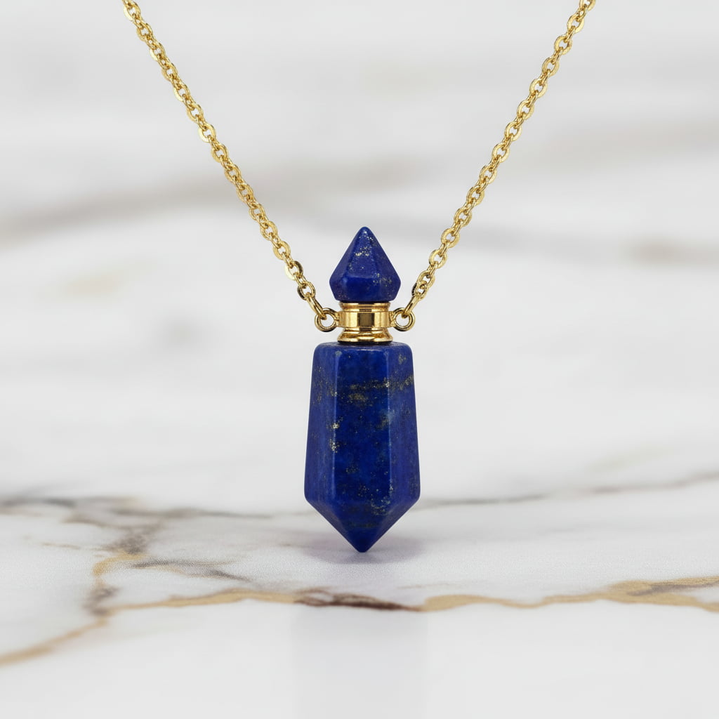 Lapislazuli Halskette - Parfümfläschchen CrystalScents