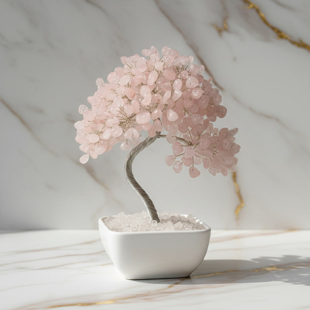 Rosenquarz Baum - Liebevoller Lichtfänger CrystalScents