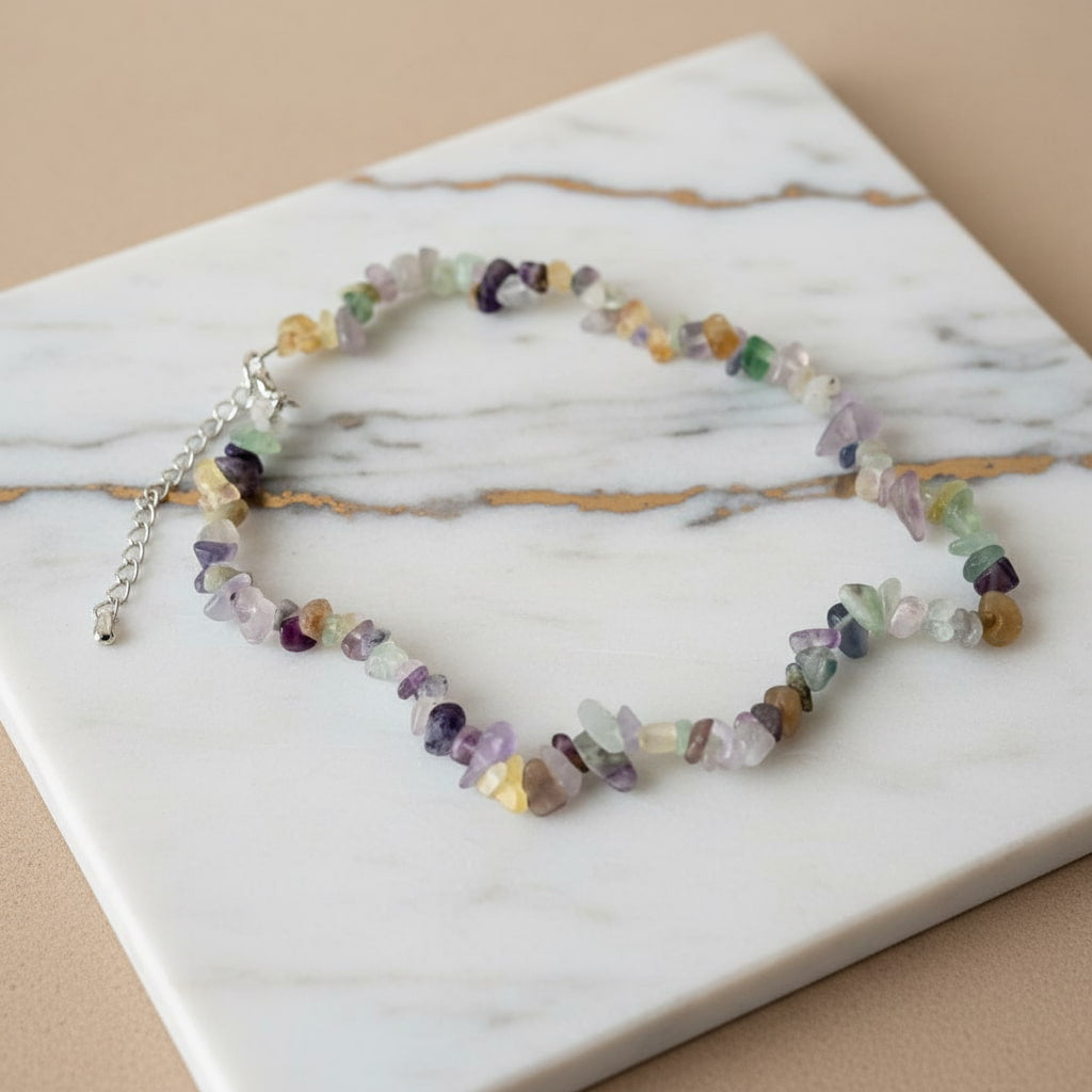 Fluorit Splitterhalskette - Fokus & Inspiration CrystalScents